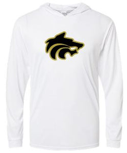 .Unisex Long Sleeve Hooded White Wolf Tee.