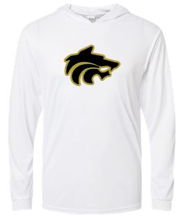 .Unisex Long Sleeve Hooded White Wolf Tee.