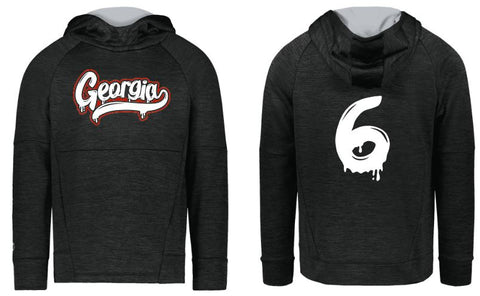 .Black Performance fleece hoodie with number. (Copy)