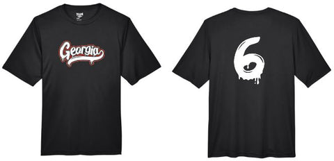 .Georgia Black Short Sleeve Tee with Number.