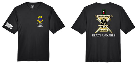 .Black Dry Fit Tee with personalization.