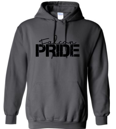 .Falcons Pride Charcoal Gildan Hoodie.