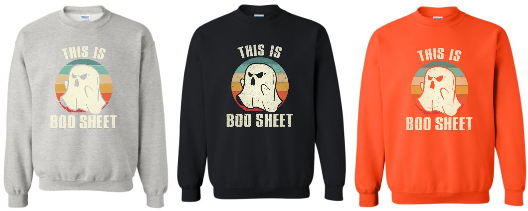 .This is boo-sheet orange unisex crewneck sweatshirt.