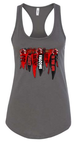 .FALCONS Banner Grey Fitted Womens Tank.