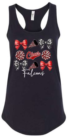 .Falcons Bow Cheer Fitted Womens Tank.