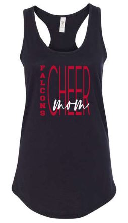 .FALCONS CHEER mom Black Fitted Womens Tank.