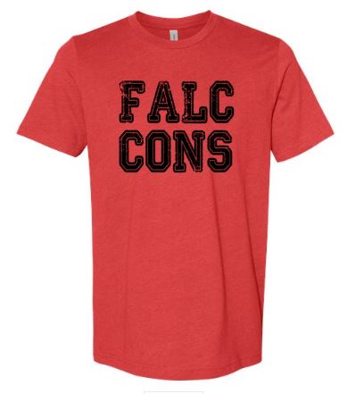 .FALCONS distressed Heathered Red Bella Tee.