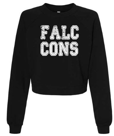 .WE ARE FALCONS Cropped BELLA + CANVAS - Women's Raglan Pullover Fleece.