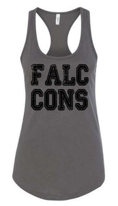 .FALCONS distressed Red Fitted Womens Tank.