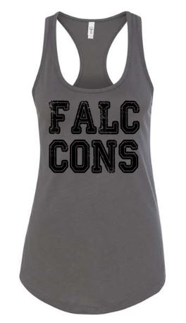 .FALCONS distressed Red Fitted Womens Tank.