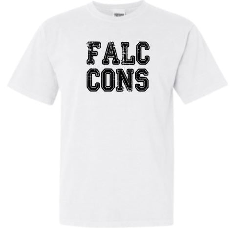 .FALCONS distressed White Comfort Colors Tee.