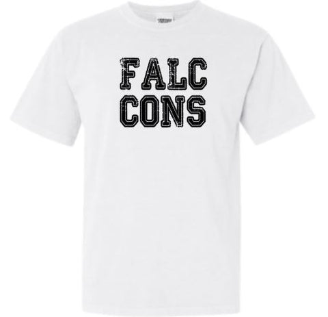 .FALCONS distressed White Comfort Colors Tee.