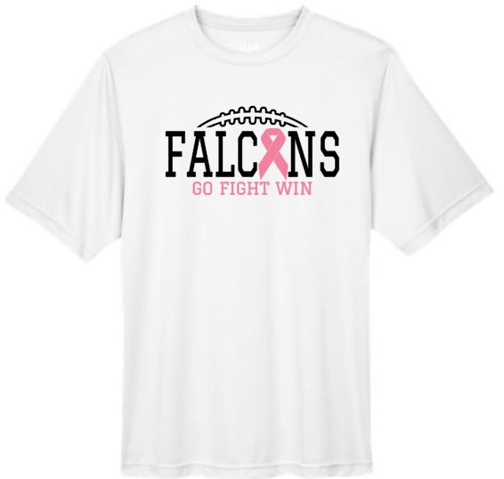 .FALCONS Go Fight Win Pink Ribbon Polyester Unisex Tee.