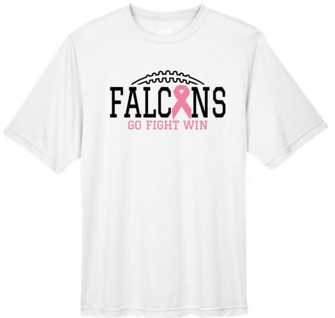 .FALCONS Go Fight Win Pink Ribbon Polyester Unisex Tee.
