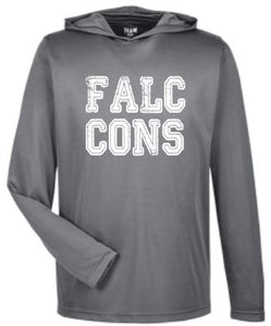 .FALCONS Hooded Long Sleeve Performance Tee.