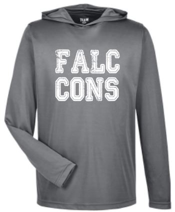 .FALCONS Hooded Long Sleeve Performance Tee.