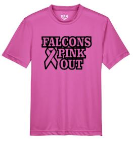 . FALCONS Pink Out Pink Polyester Unisex Tee.