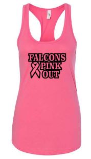 .FALCONS Pink Out Pink Fitted Womens Tank.