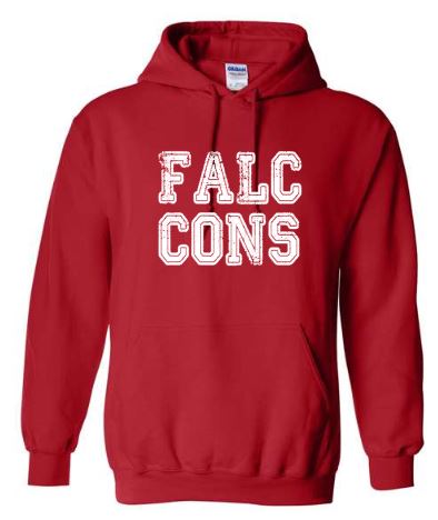.FALCONS Red Gildan Hoodie.