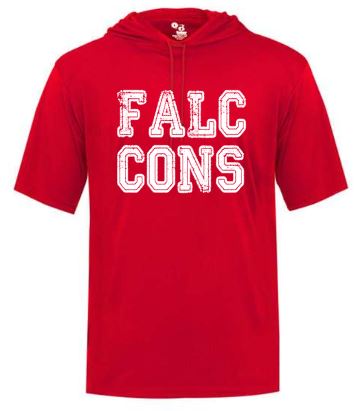 .FALCONS Hooded Short Sleeve Performance Tee.