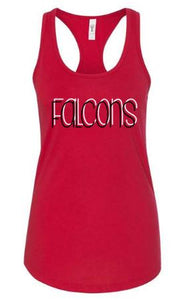 .FALCONS stacked Red Fitted Womens Tank.