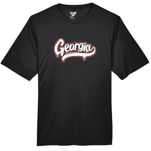 .Georgia Black Short Sleeve Dry Fit Tee.