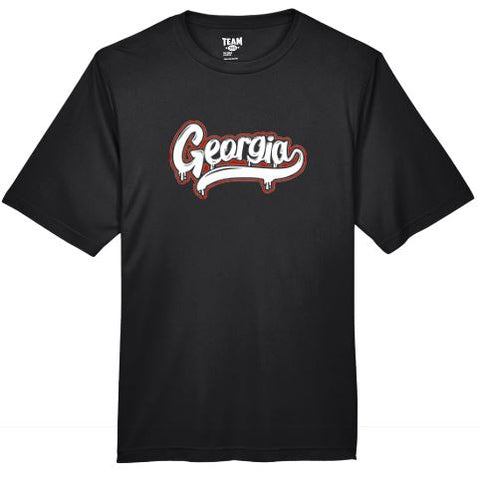 .Georgia Black Short Sleeve Dry Fit Tee.