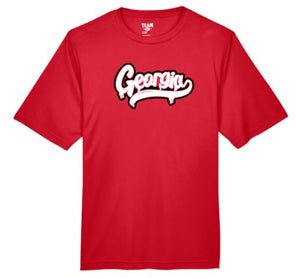 .Georgia Red Short Sleeve Dry Fit Tee.
