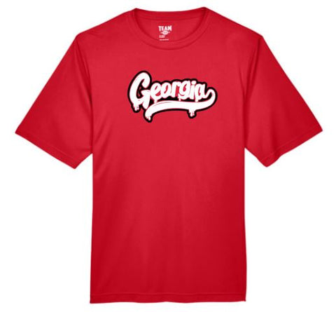 .Georgia Red Short Sleeve Dry Fit Tee.