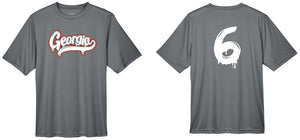 .Georgia Sport Graphite Short Sleeve Tee with Number.