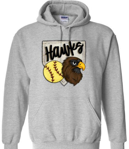 .Hawks Homeplate Sport Grey Hoodie.