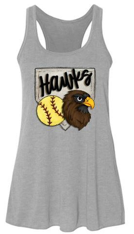 .Hawks Homeplate Flowy Bella Tank.