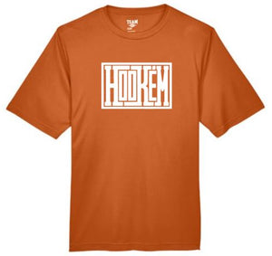 .HOOK 'EM Short Sleeve Dry Fit tee.