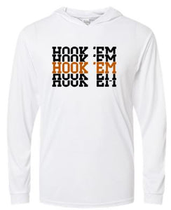 .Hook 'EM White Hooded Long Sleeve.