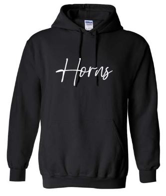 .Horns Black Gildan Hoodie.