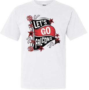 .FALCONS Banner White Comfort Colors Tee.