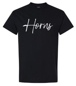 .Black Horns Heavy Cotton Unisex Short Sleeve Tee.