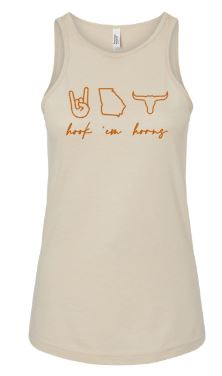 .Heather Bone Hook 'Em Horns American Apparel Tank.