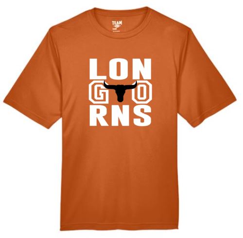 .Longhorn Texas Orange Short Sleeve Dry Fit tee.
