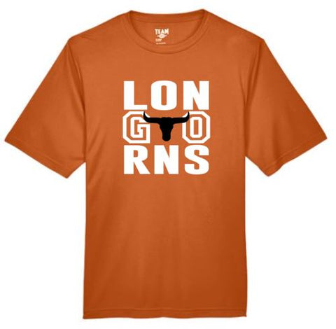 .Longhorn Texas Orange Short Sleeve Dry Fit tee.
