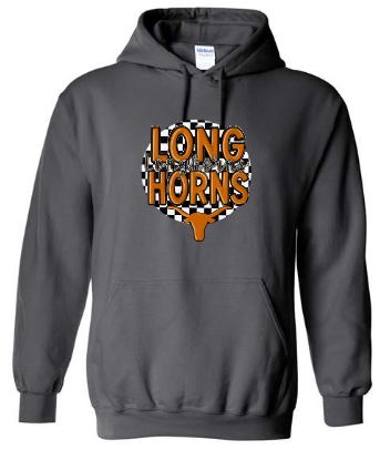 .Longhorns Charcoal Gildan Hoodie.