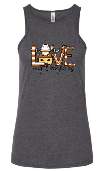 .Love my Longhorns Grey American Apparel Tank.