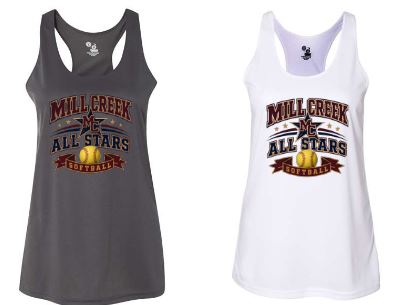 .Mill Creek All Stars Softball Badger Polyester Tank.