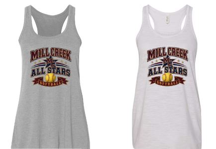 .Mill Creek All Stars Softball Flowy Bella Tank.