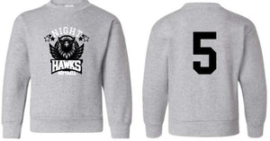 .Night Hawks Softball Crewneck With Number.