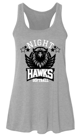 .Night HAWKS Softball Flowy Bella Tank.