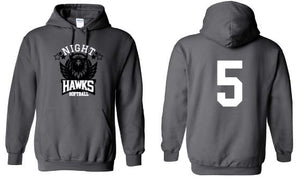 .Night Hawks Softball Hoodie With Number.