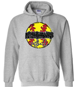 .NIGHTHAWKS softball Sport Grey Hoodie.