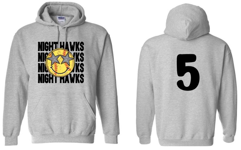 .NIGHT HAWKS Star Softball Hoodie With Number.