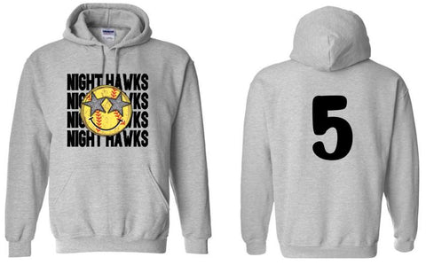 .NIGHT HAWKS Star Softball Hoodie With Number.